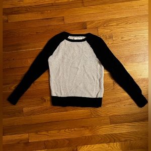 LOFT Black and White Crew Neck Sweater